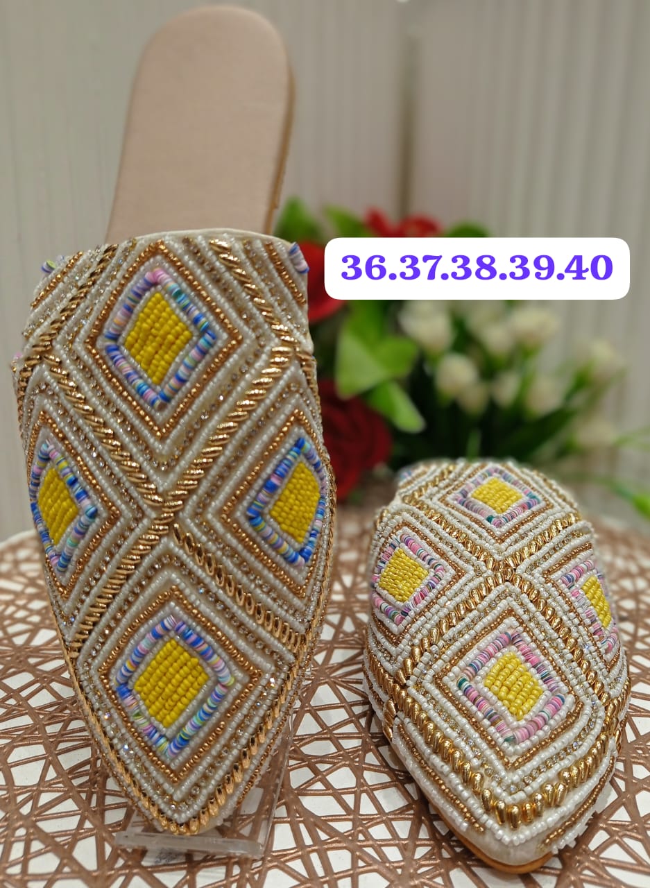 Designer Embroidered Flat Mules Summer Catalog
